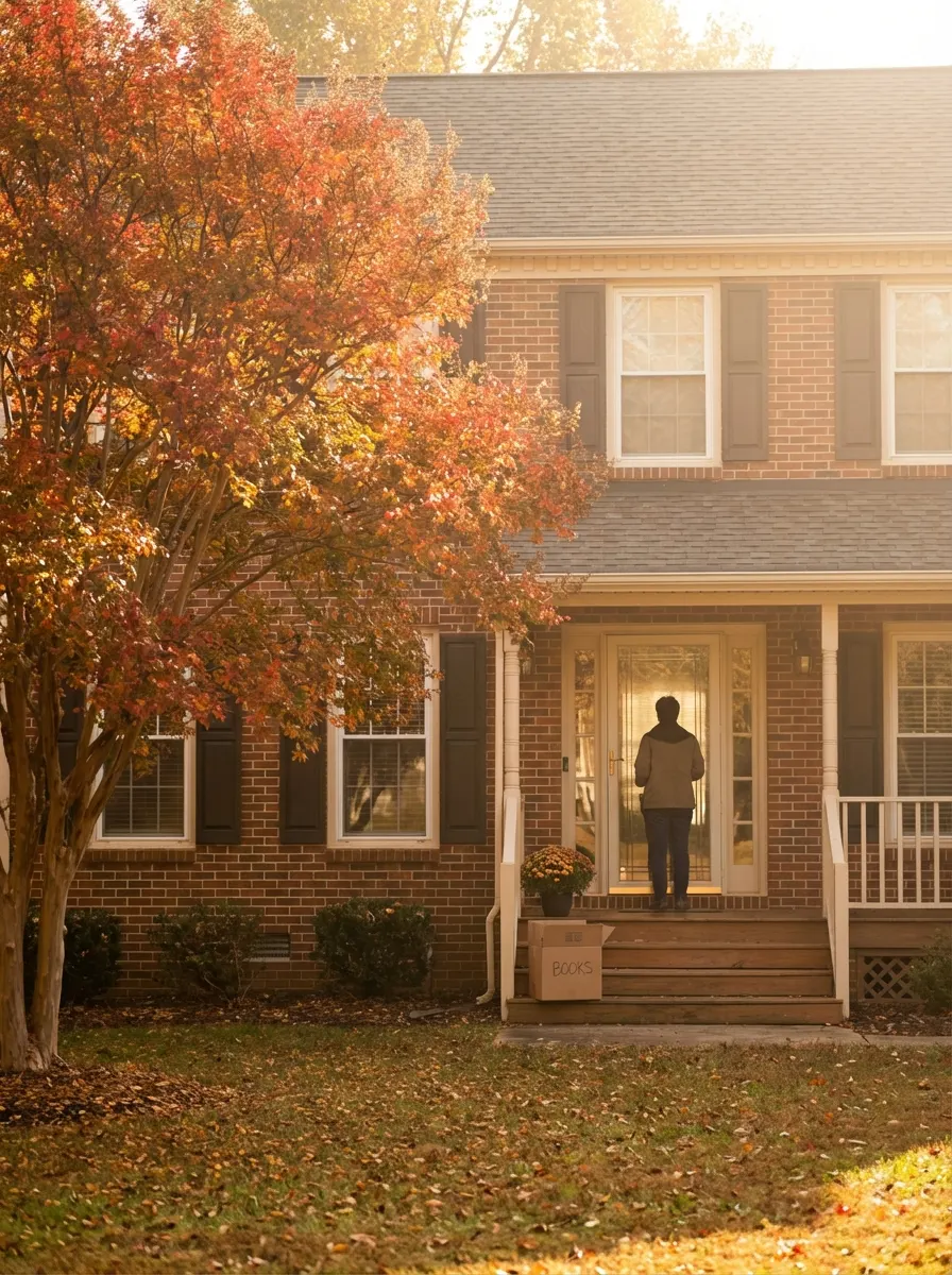 Couple reviewing a home sale agreement during divorce proceedings in North Carolina