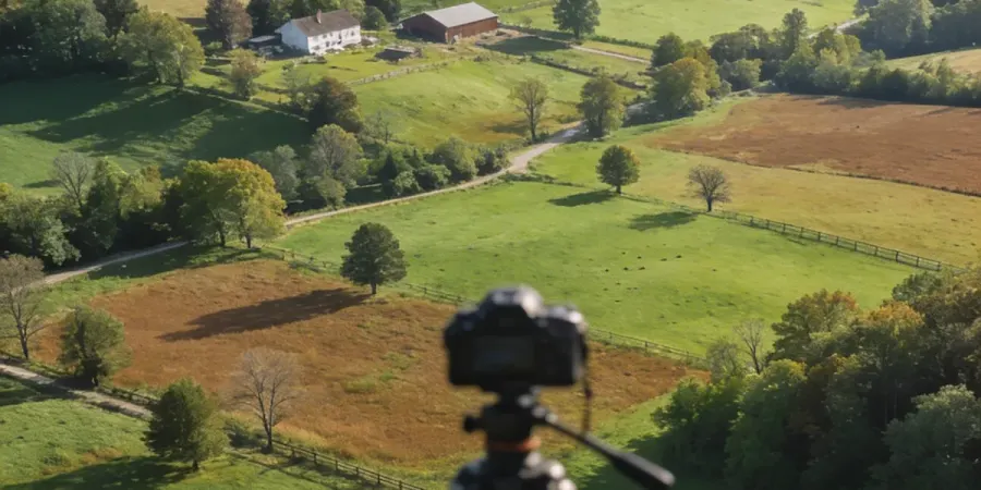 North Carolina rural acreage with old farmhouse and outbuildings — typical inherited probate land